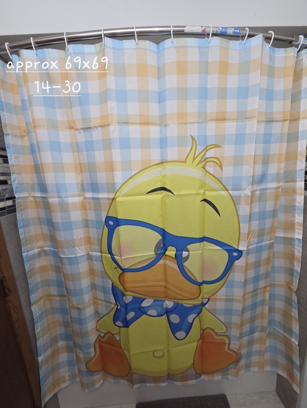 Nwot, Cartoon Duck Water Resistant Fabric Shower Curtain.